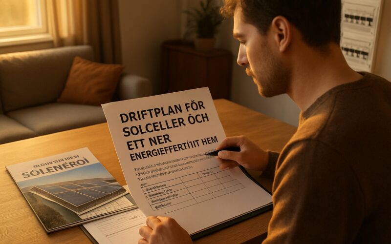 Driftplan för solceller och ett mer energieffektivt hem